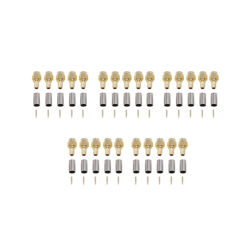 25Pcs Sma Male Plug Rf Coaxial Connector Crimp For Rg58 Rg142 Rg400 Lmr195 Rg223 6031947283984