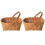 2X Handmade Rattan Storage Container Storage Basket Wooden Storage Basket with Handle Storage Container 1
