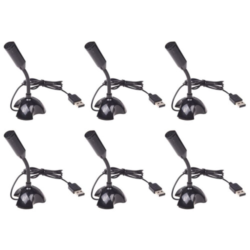 6X USB Microphone Web Flexible Noise Canceling Mic for  PC Computer Laptop Stand