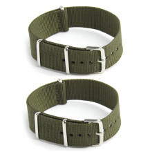 2X Watch Strap Band Military Army Nylon Canvas Divers G10 Mens Colour:Army Green Width:18mm