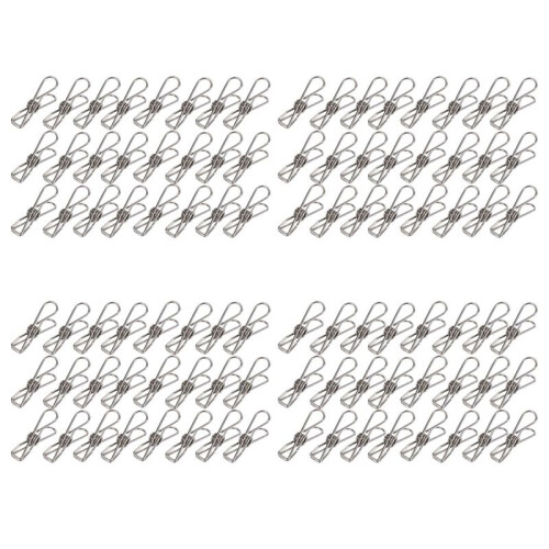 96 Pcs Stainless Steel Wire Clip, Multi-Function Clip, Utility Clip Pins Hanging Clip Office Fastener