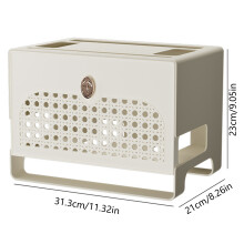 (Cream White) WiFi Router Storage Box Easy Installation Plastic WiFi Storage Box for Set-Top Box Router Game Consoles