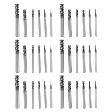 36 Pièces 4 FlûTes Fin Mills Ensemble pour Aciers Carré CNC Carbure Fraise En Spirale Routeur Peu Dia (1 2 3 4 6 8mm)