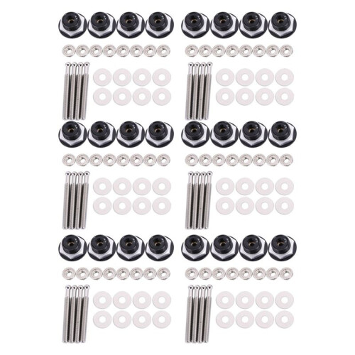 24X Push Button Quick Release Car Hood Bonnet  Pin Lock Bumper Clip Black