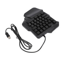 One Handed Gaming Keyboard 35 Keys RGB Backlight Portable USB Black
