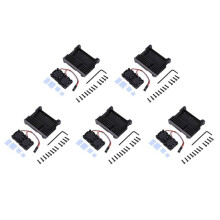 5X for Raspberry Pi 4 Aluminum Case with Dual Cooling Fan Metal Shell Black Enclosure for Raspberry Pi 4 Model B