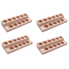 4X Stazione Dimostrativa per Espositori Nel Legno Naturale Fatti Un Mano Con Vassoio Nel Olio Essenziale Un 11 Fori per Bottiglie Da 5-15 Ml