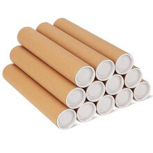 12 Pack Mailing Tubes with Caps for Packaging Posters, 2X12 Inch Cardboard Mailers Tube, Poster Tube for Mailing