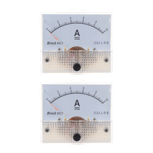 2X 85C1  0-10A Rectangle Analog Panel Ammeter Gauge