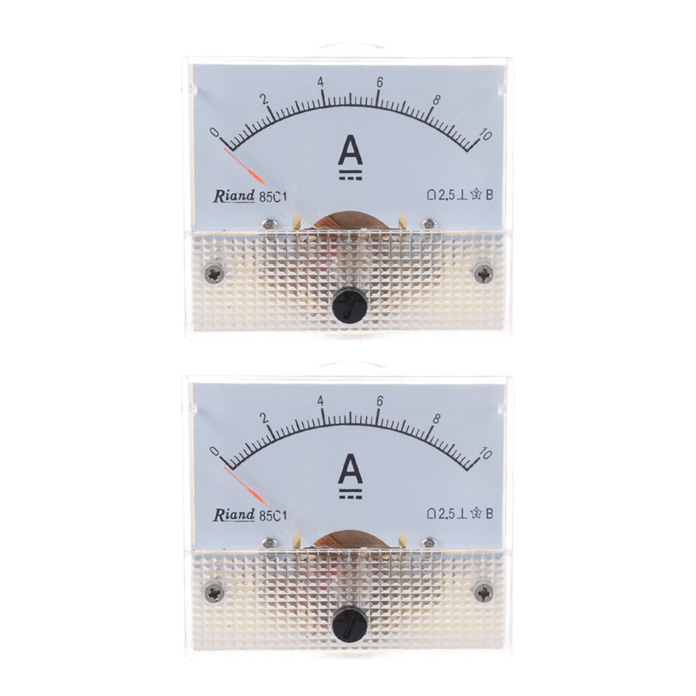 2X 85C1 0-10A Rectangle Analog Panel Ammeter Gauge 6033753426142