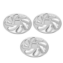 3PCS Stainless Steel Oyster Plate Oyster Grill Pan Serving Trays for Scallop,Sauce and Lemons, Oyster Shell Shaped Pan
