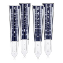 4 Stück Regenmesser mit 5 Zoll Kapazität für Den Außenbereich, Leicht Ablesbare Acryl-Regenmesser zum Messen und Überwachen Von Niederschlägen