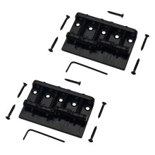 2X 4 String Hardtail Bass Guitar Bridge for Precision Jazz Bass PB JB Style Bass, Black