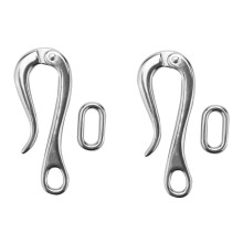 2X  Hook & Eye with Quick Release Link Stainless Steel 316 Marine Boat Hardware 100mm