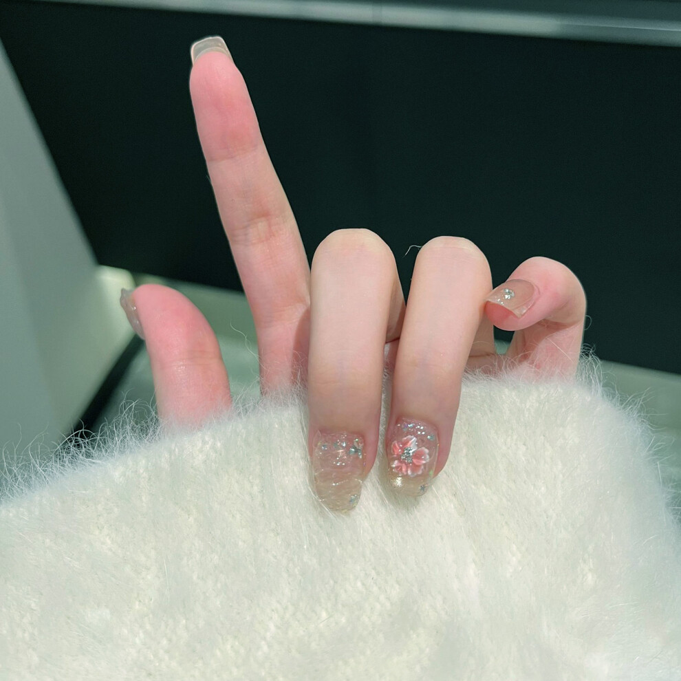 Bright-Home (L) 10Pcs Glossy Cat Eyes Short Press On Nails With Zero Pressure On The Nail Bed Design For Fingernail Diy Decoration