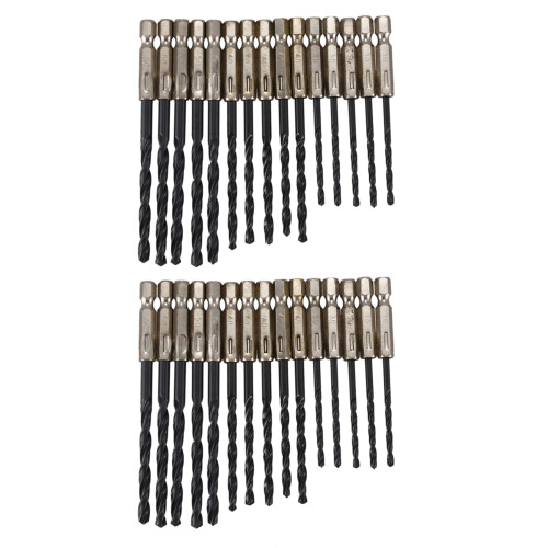 30 Pcs High Speed Steel Titanium Coated Drill Bits Set 3 4 5 mm Hex Shank