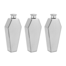 3X -Flachmann 100ML Personalisierte Sargform Edelstahl Tragbare Flagon Travel Wine Pot Bar Liefert Herren Geschenk