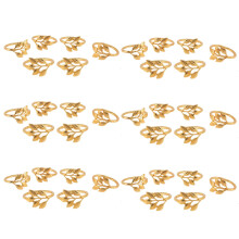 36Pcs Hotel Napkin Ring Napkin Holder Fall Leaves Napkin Buckle Christmas Wedding Party Gold Napkin Circle Dinner Table