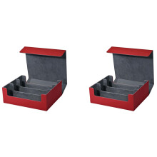 Trading Card Storage Box 2 Pack Holds 1800+ Cards Red Card Deck Case Large Capacity Holder