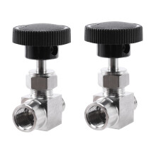 2X Needle Valve Adjustable 1/4 Inch Male to Female Thread Stainless Steel 304 Flow Control Shut Off Crane Needle Valve