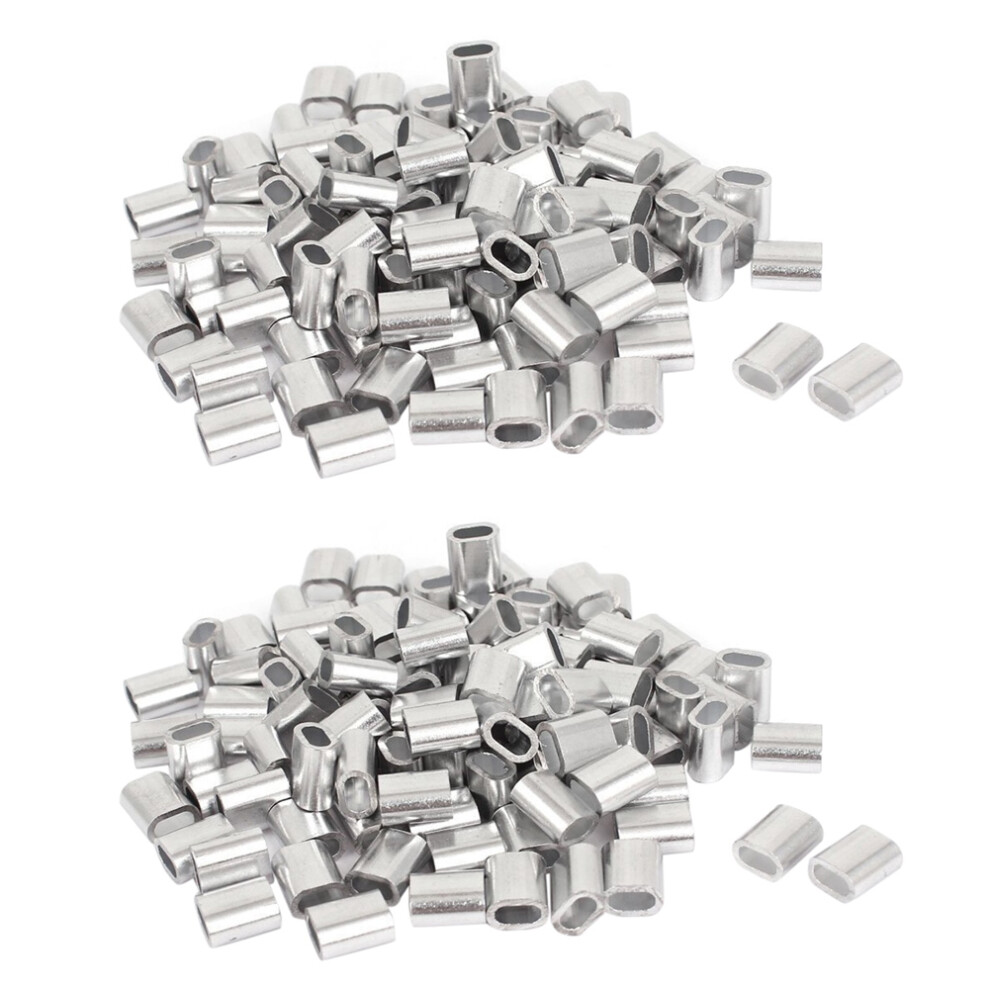 2.5Mm Single Hole Wire Rope Aluminum Sleeves Clip Cable Crimps 200Pcs 4712932410906
