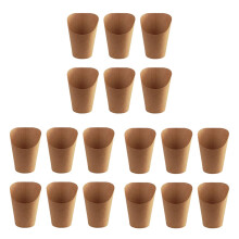 300Pcs Disposal Baking Cakes Egg Puff French Fries Chips Snacks Paper Cups Holder, 300Ml (Brown)