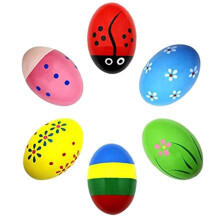 Agitadores de Ovos de Madeira para BebêS Maracas Ovos para BebêS CriançAs Instrumentos Musicais Brinquedos de Aprendizagem Precoce, 6 PeçAs