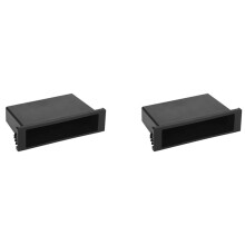 2X Universal Auto Doppelt 1 Din Dash Getränke Halter Aufbewahrung Box Kunststoff für Stereo Radio