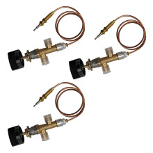 3X Propane Lpg Gas Fire Pit Control Safety Valve Flame Failure Device Gas Heater Valve with Thermocouple and Knob