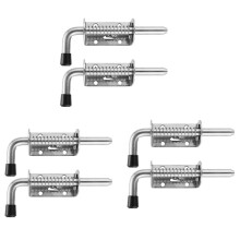 6Pcs 5 Inch Stainless Steel Spring Loaded Pin Bolt 2mm Thickened Door Lock Brushed