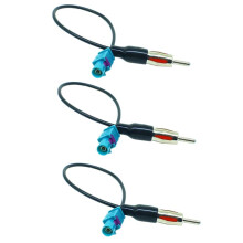3X Universal Fakra to DIN Car Stereo Radio Aerial Adaptor Mast Antenna Adapter