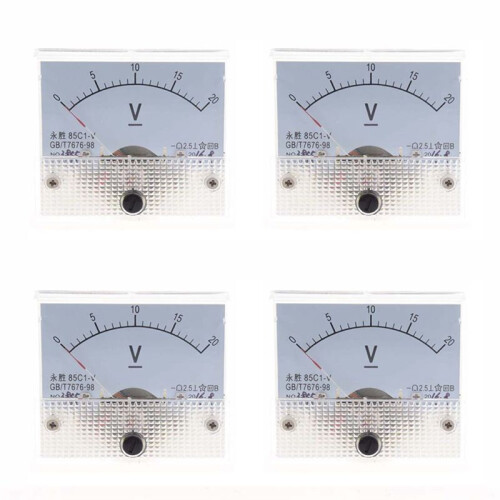 4X  0-20V 85C1-V Class 2.5 Voltmeter Analog Volt Panel Meter