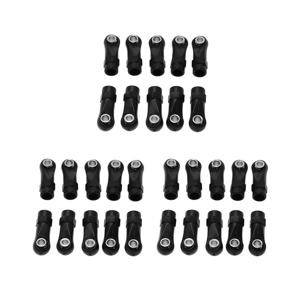 30Pcs Plastic M4 Rod End Link Linkage Balls Joint For 1/10 Rc Car Crawler Axial Scx10 Ii 90046 Trx4,A Black 4713344519225