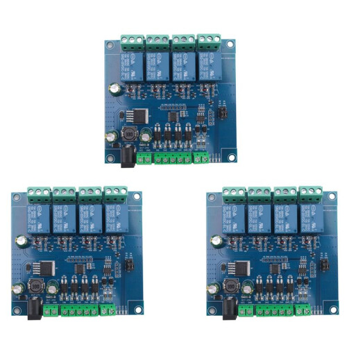 3X Modbus Rtu 4 Ch Relay Module Input 485 Ttl Uart Communication 4-Channel Input 7-24V Relay Module