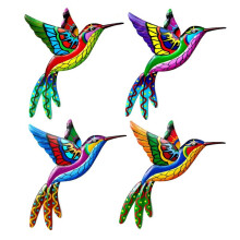 4PCS Garden Ornaments Outdoor Hanging Metal Bird Indoor Decorations for Living Room Garden Lawn Fence Terrace