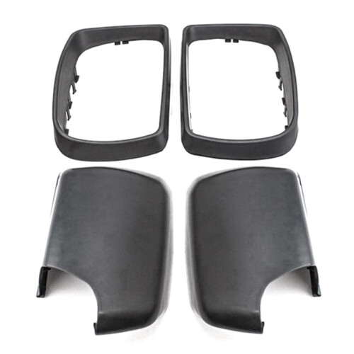 Car Black Rearview Mirror Cover Shell Side Mirror Caps with Frame Replacement for  E53 X5 2000-2006