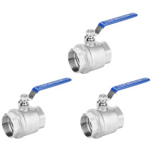 3X Robinet à Tournant Sphérique Filetage Femelle 2 Pouces 304 En Acier Inoxydable à Port Complet Robinet