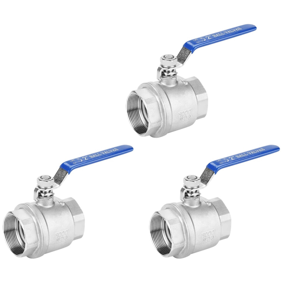 3X Valve Female Thread 2 Inch 304 Stainless Steel Full Port Female Thread Valve 2 Inch Dn50 1000 Wog 4712344841923