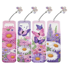 4Pcs Special Shape Diamond Painting Bookmarks with Pendant DIY Diamond Art Bookmarks Kits Gift for Reader Crafts Lovers