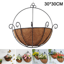 (Black) Hanging Coconut Planter Basket - Outdoor Decor