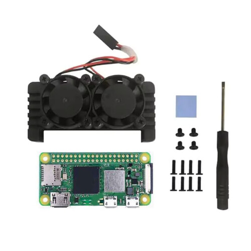 Dual Fan Heatsink Case for Raspberry Pi Zero 2W Enhanced Cooling for PI0 2W Models for Overclocking / Intensive Projects