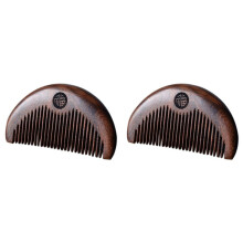 2X Haar Pflege Kamm Antistatische Handgefertigte Natur Holz Geschnitzte Sandelholz Kämme Taschen Kamm Massage Kamm Haar Kamm