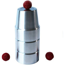 Cups and Balls Magic Set 304 Stainless Steel Professional Magician Kit with Gimmick for Close Up