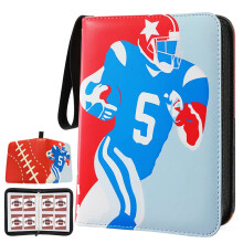 400 Pocket Trading Card Binder with Removable Sleeves for Football and Baseball Card Storage