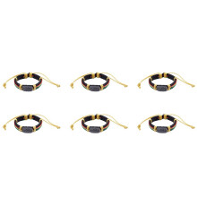 6X Rasta Jamaica Reggae Leather Bracelet