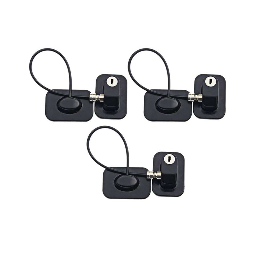 3X Baby Safety Window Restrictors With Safety Lock Cable,No Screws Required To Avoid Damage And Protect The Safety, Black Semoic