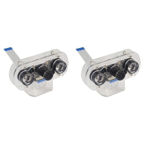 2X 5MP Camera Module for Raspberry Pi 4B/3B+/3B/2B Infrared Night Vision 1080P Camera with Holder Case