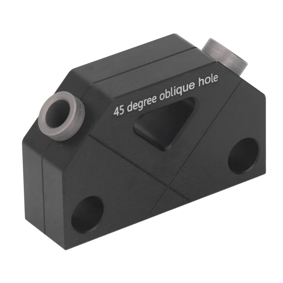 Woodworking Inclined Hole Fixture Black Aluminium Alloy 45 Drill Guide Tool 7651388740656