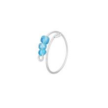 Spinner Fidget Ring for Anxiety Relief with Colorful Bohemian Beads and Smooth Rotation