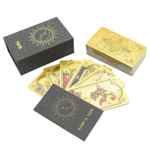 2024 Gold Foil Tarot Cards Set Waterproof PVC Deck with Guidebook Box for Beginners